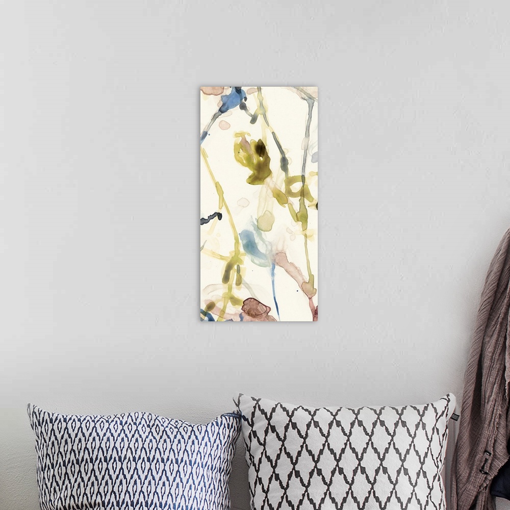 A bohemian room featuring Flower Drip Triptych I