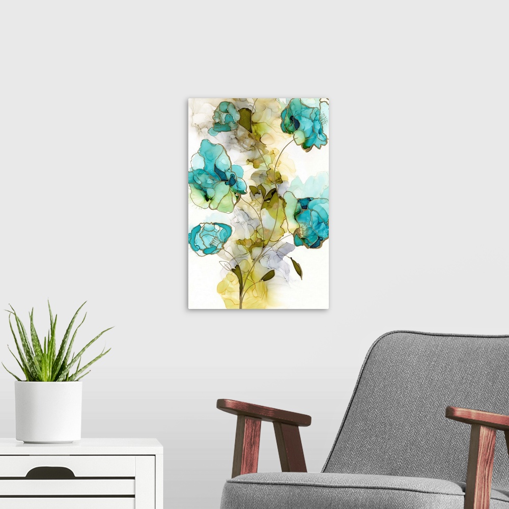 A modern room featuring Flower Facets II