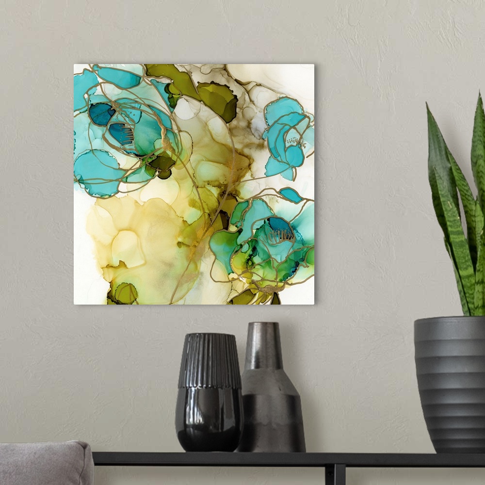 A modern room featuring Flower Facets III