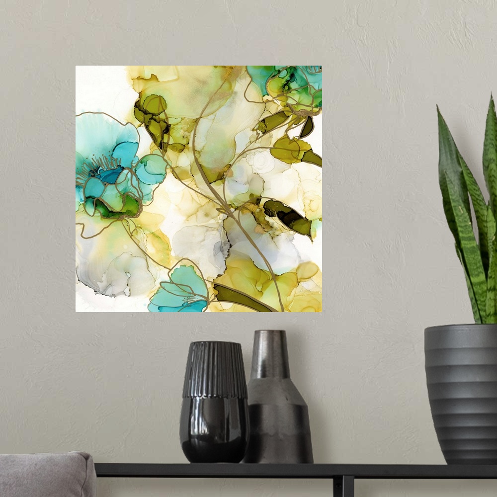 A modern room featuring Flower Facets VI