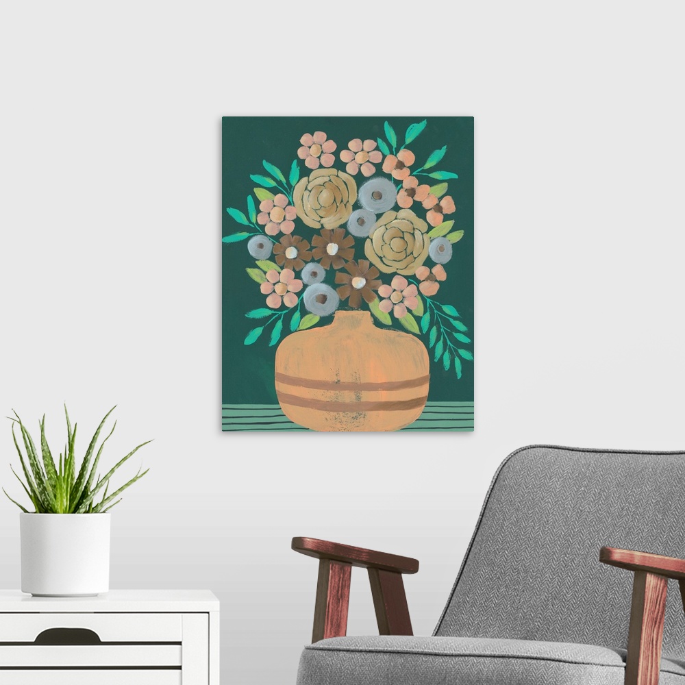 A modern room featuring Flower Garden Bouquet III