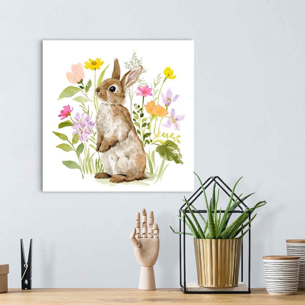 A bohemian room featuring Flower Patch Bunny I