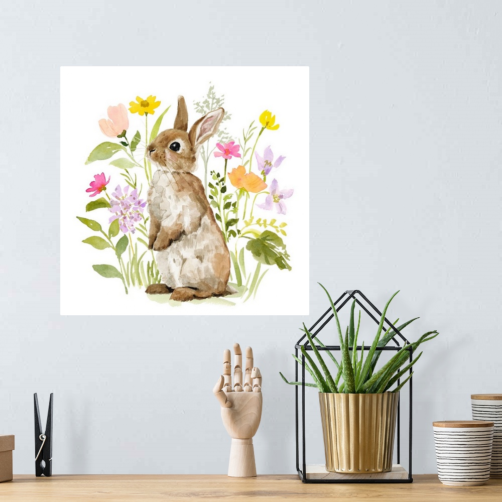 A bohemian room featuring Flower Patch Bunny I