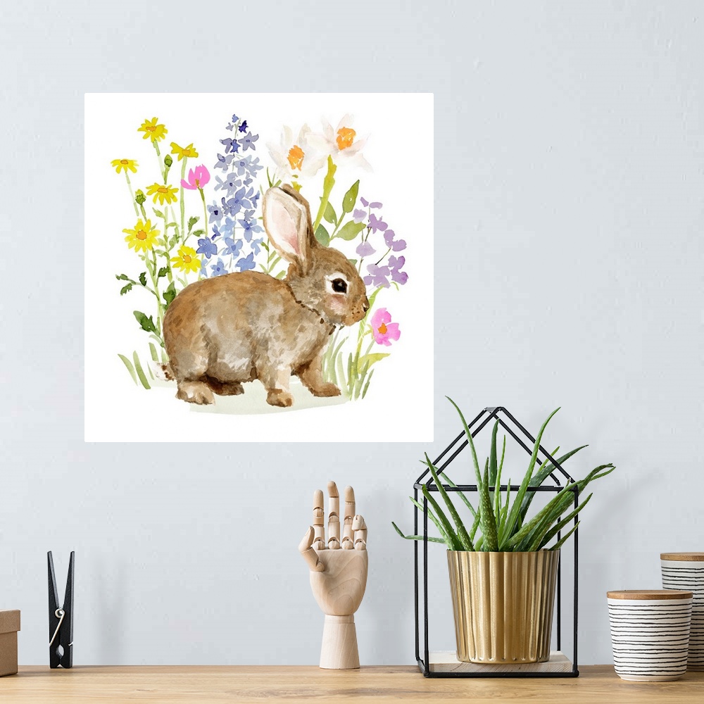 A bohemian room featuring Flower Patch Bunny II