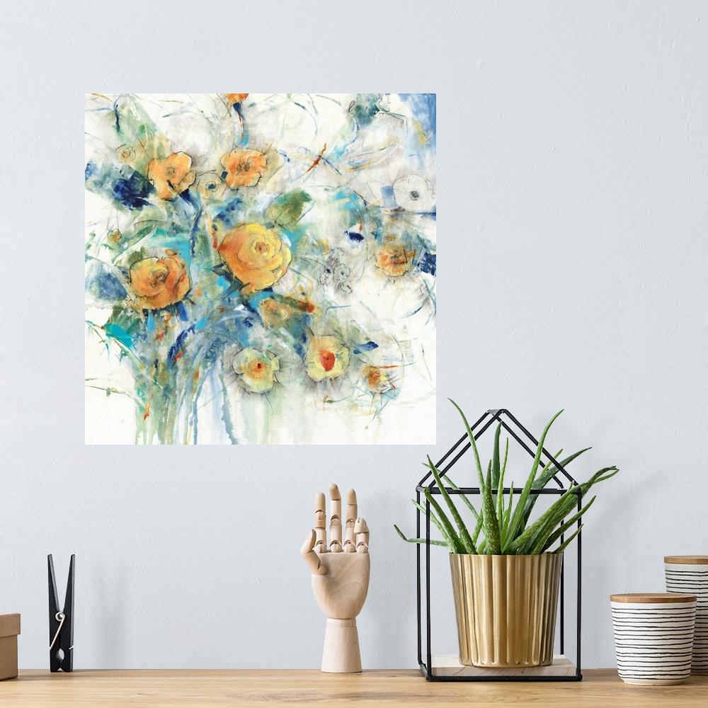A bohemian room featuring Flower Study I