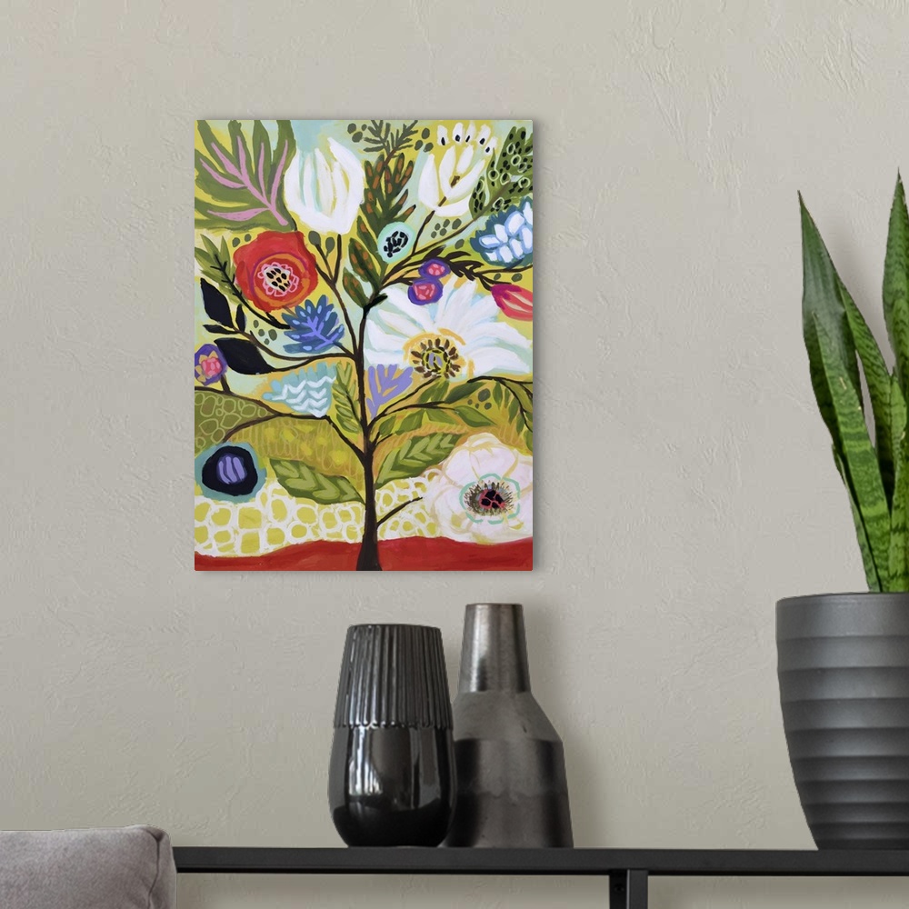 A modern room featuring Flower Tree I