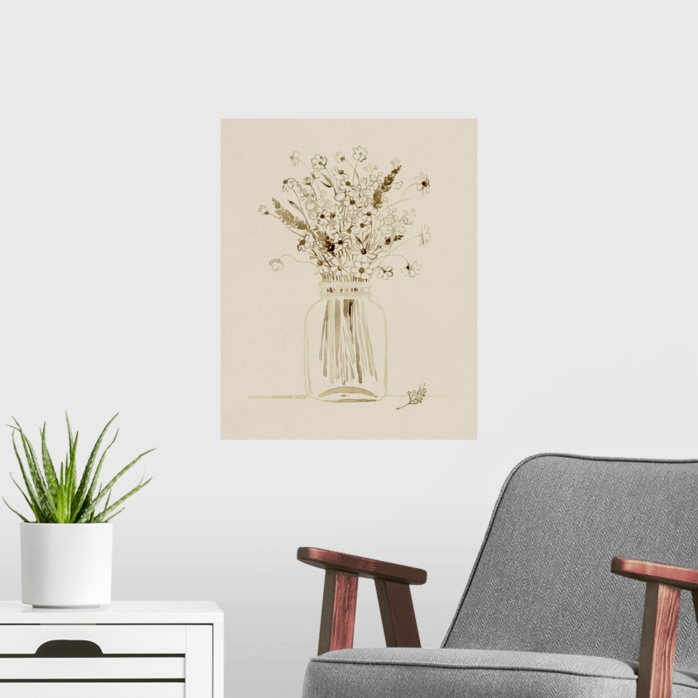 A modern room featuring Foraged Bouquet II