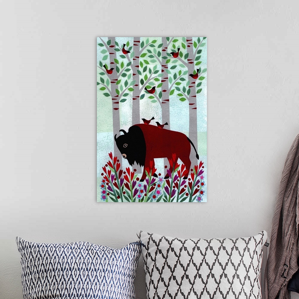 A bohemian room featuring Forest Creatures VI