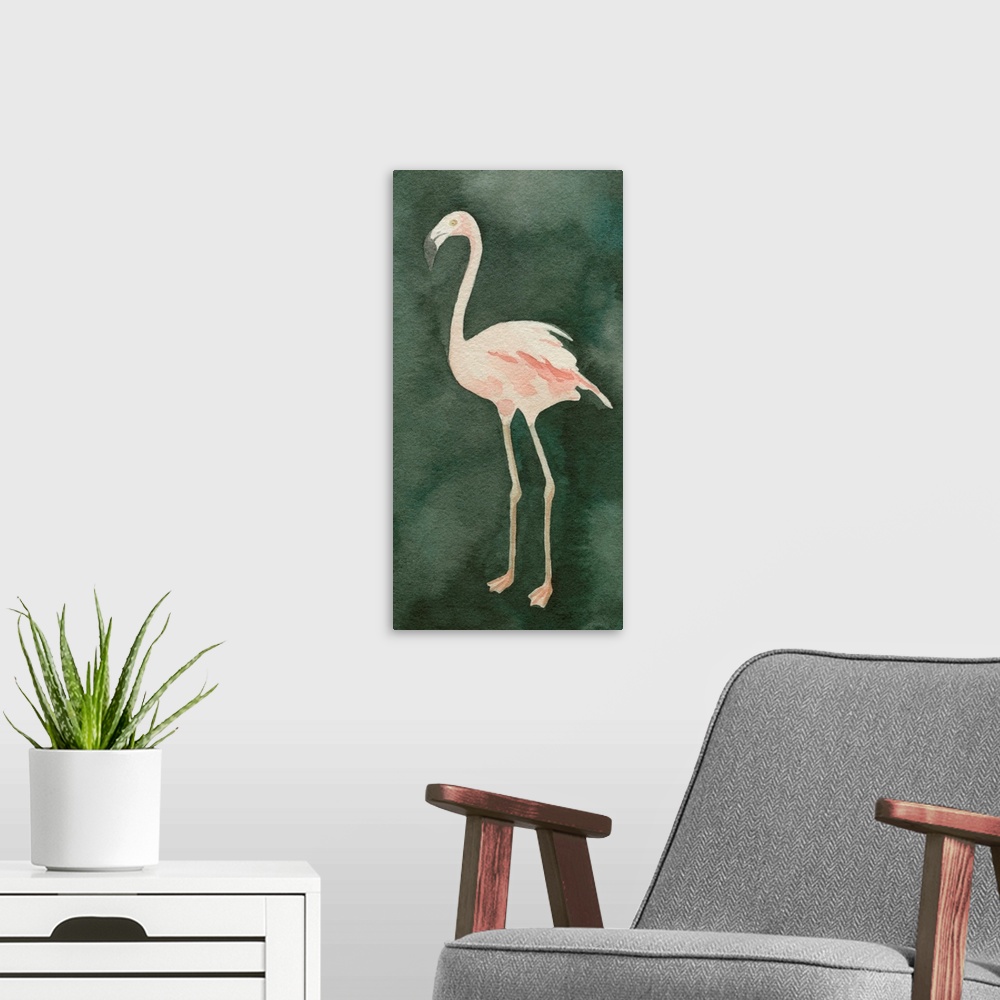A modern room featuring Forest Flamingo I