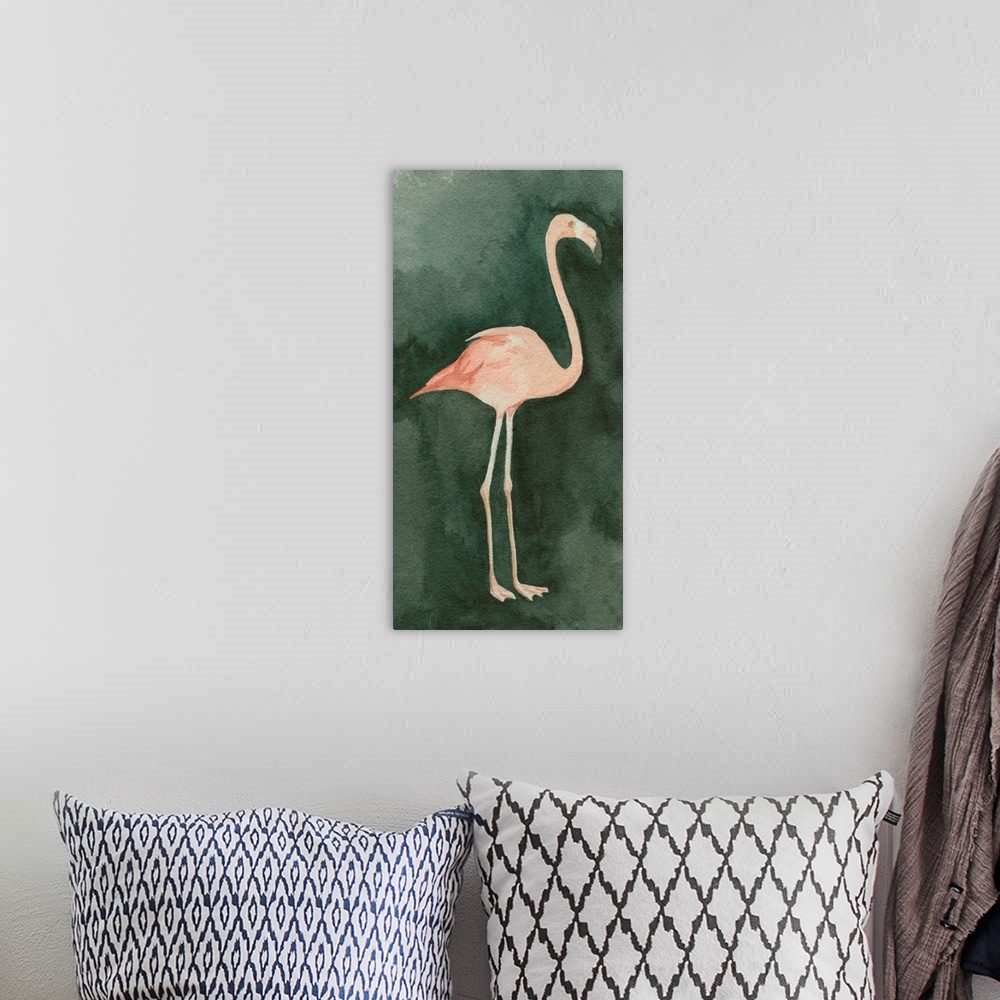 A bohemian room featuring Forest Flamingo II