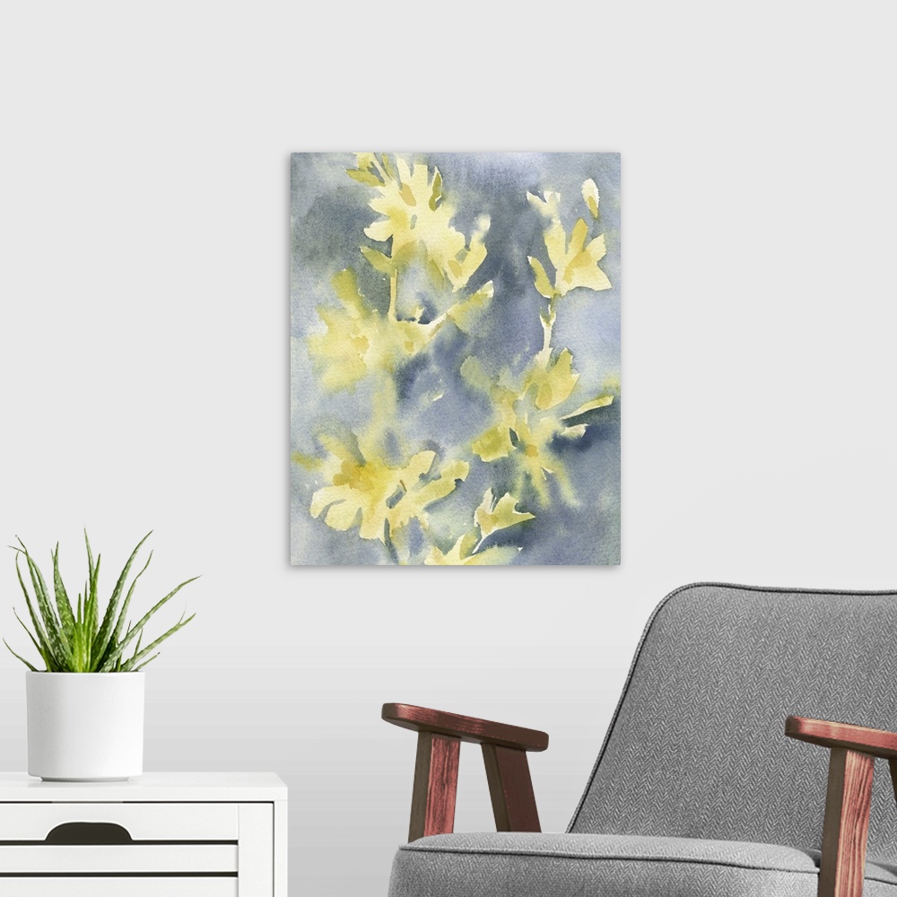 A modern room featuring Forsythia Blooms II