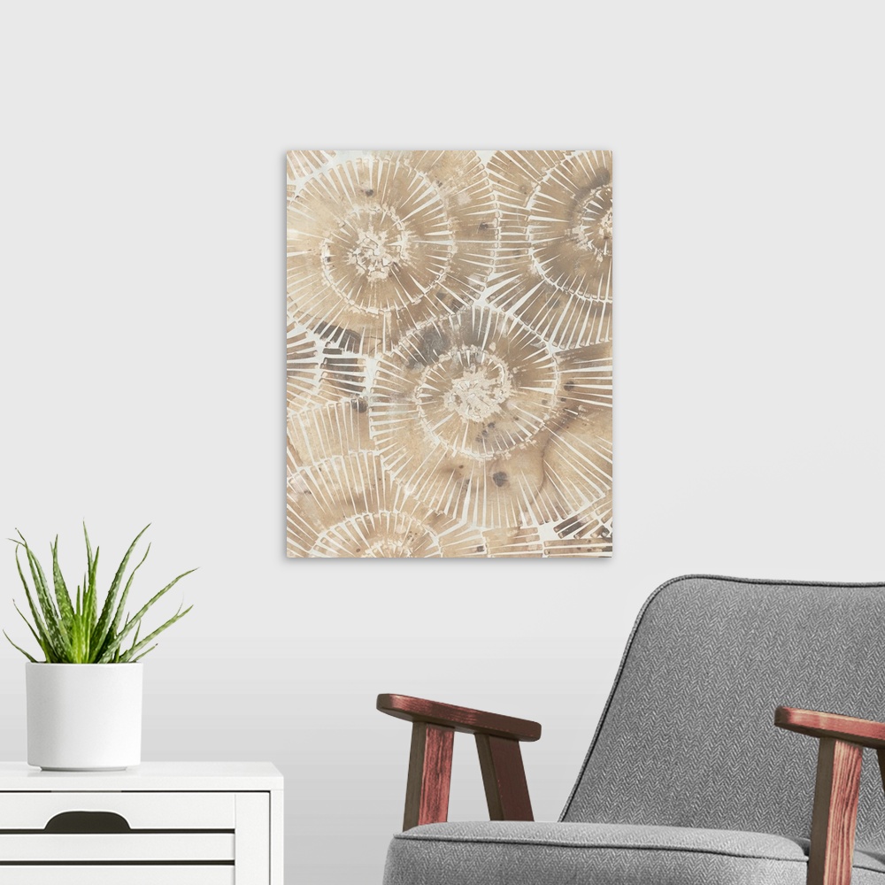 A modern room featuring Fossil Nautilus I