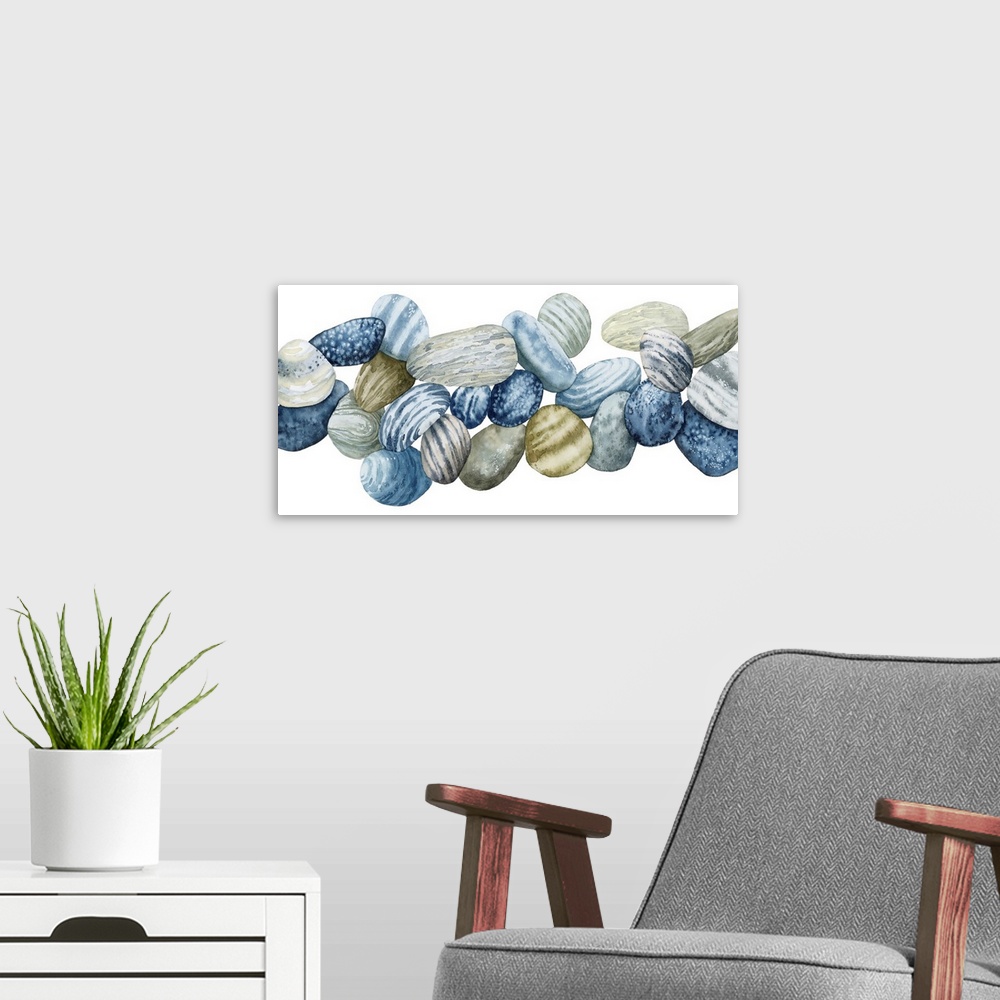 A modern room featuring Found Pebbles III