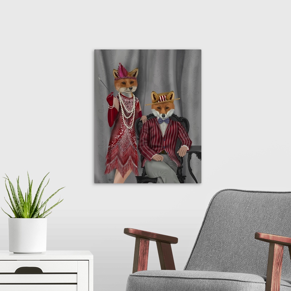 A modern room featuring Fox Couple 1920s