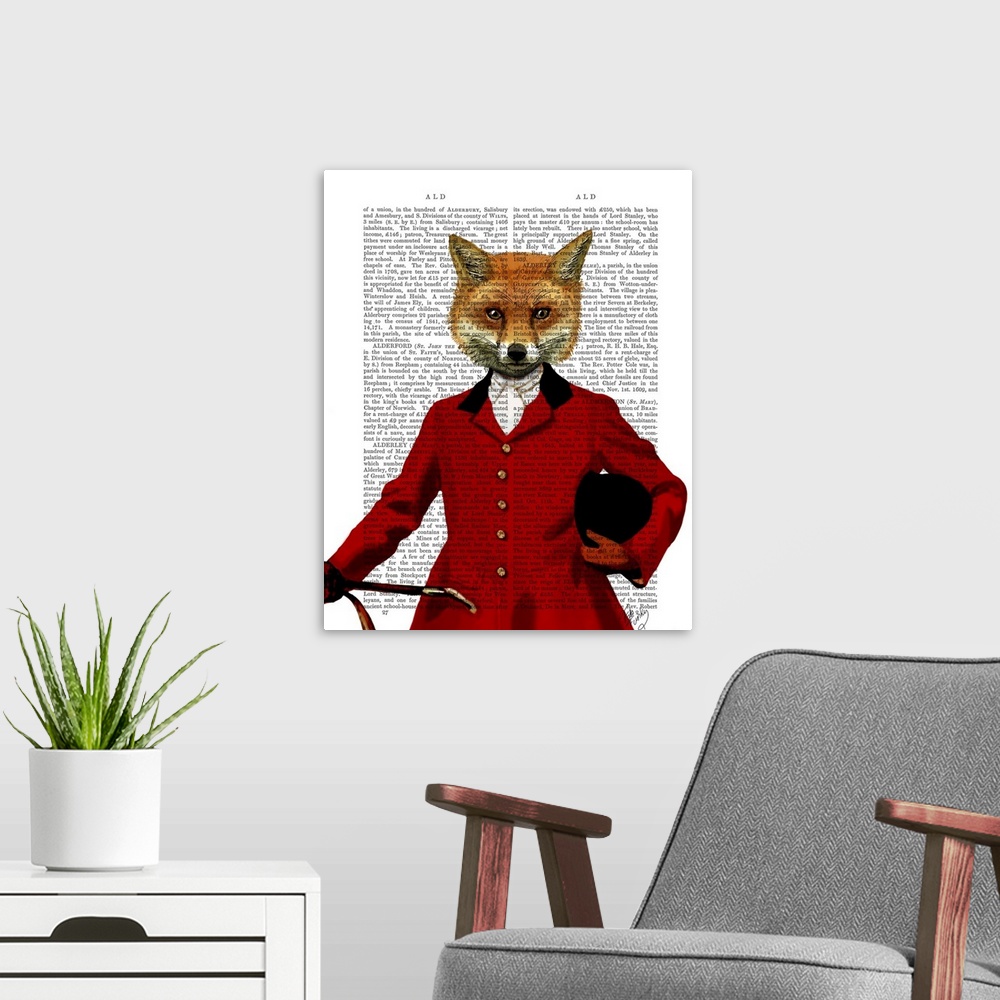 A modern room featuring Fox Hunter II Portrait