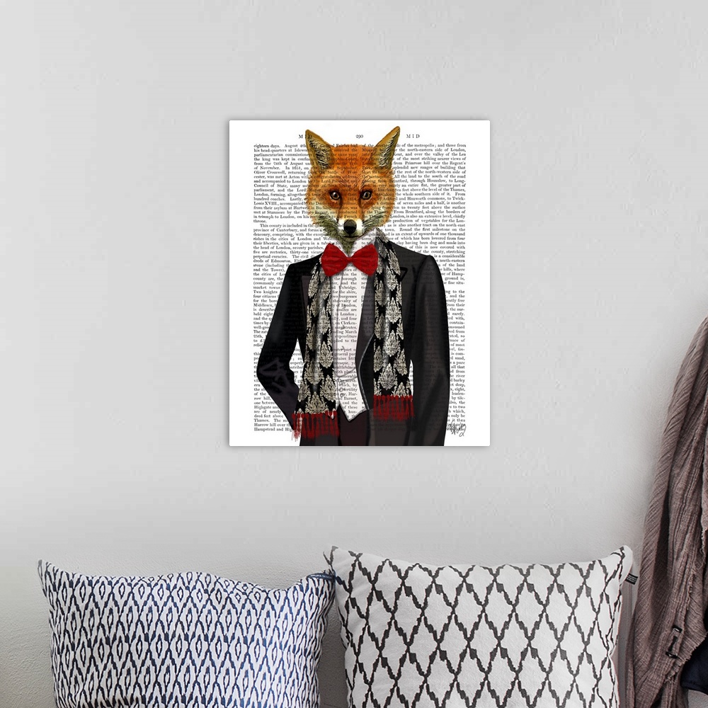 A bohemian room featuring Fox with Red Bow Tie