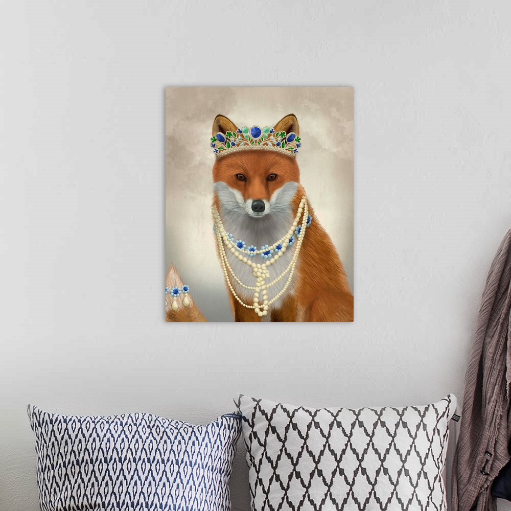 A bohemian room featuring Fox with Tiara, Portrait