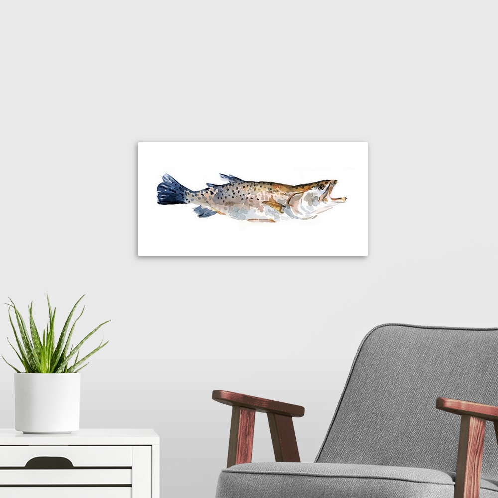 A modern room featuring Freckled Trout II