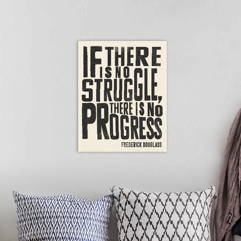 A bohemian room featuring Frederick Douglass Quote I
