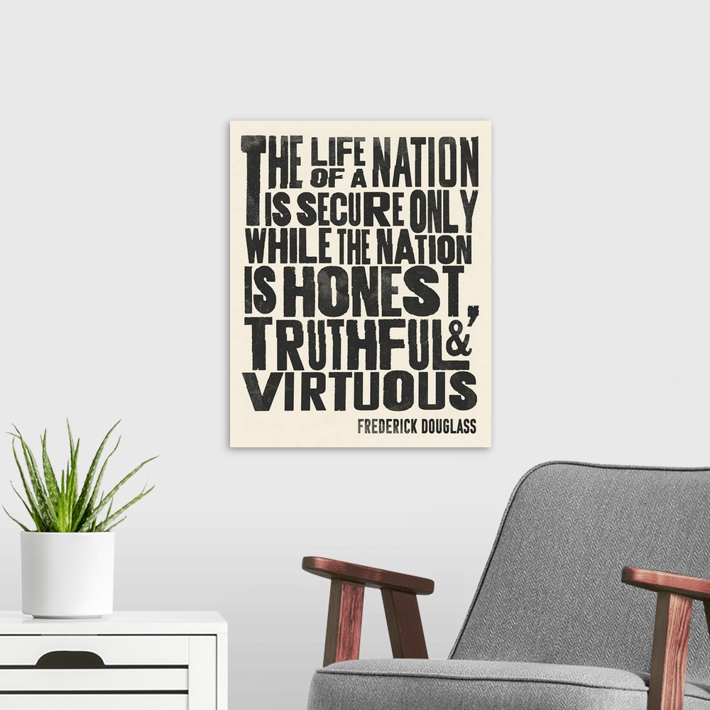 A modern room featuring Frederick Douglass Quote II