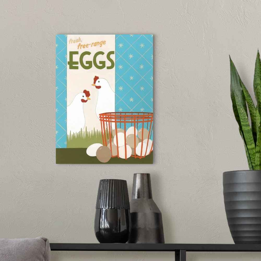 A modern room featuring Free-Range Eggs