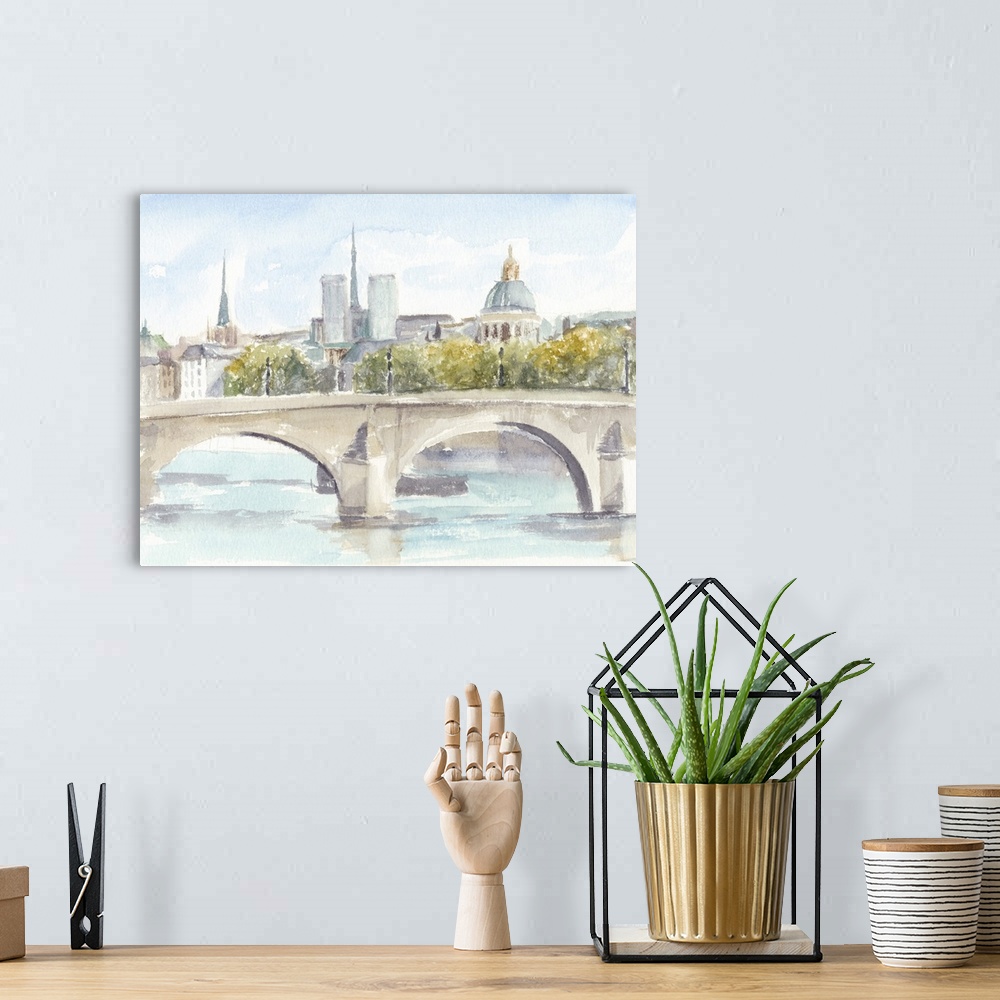A bohemian room featuring French Bridge Study I