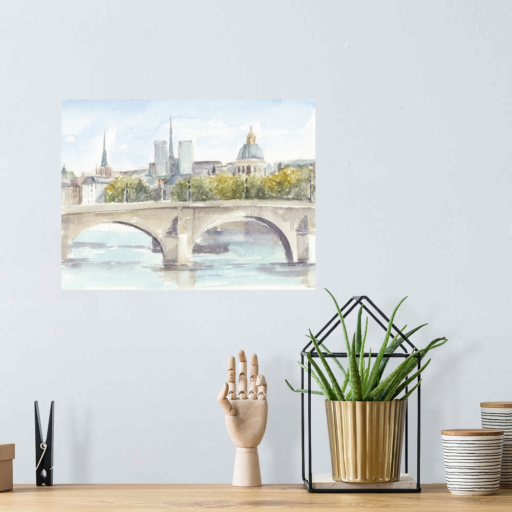 A bohemian room featuring French Bridge Study I