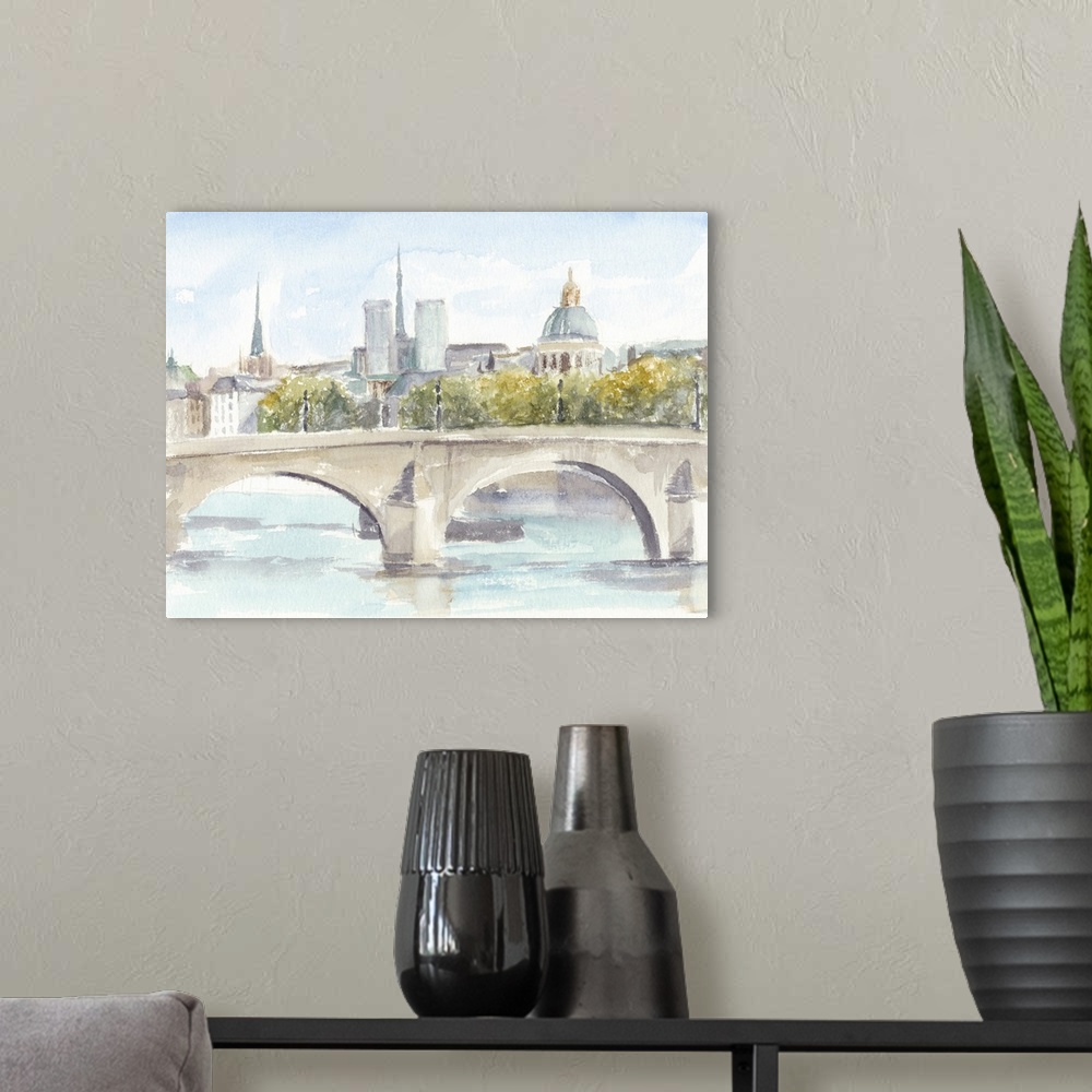 A modern room featuring French Bridge Study I
