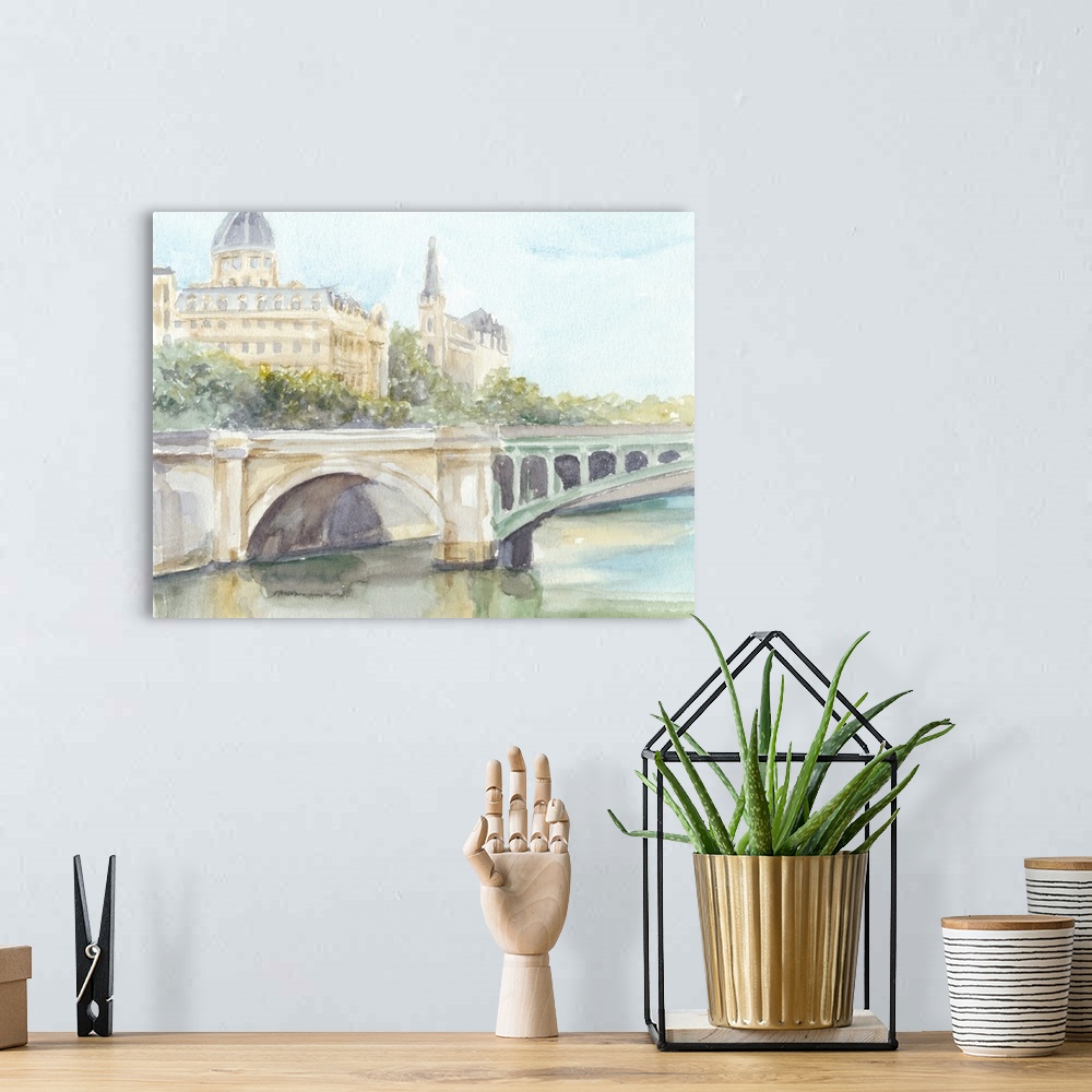 A bohemian room featuring French Bridge Study IV