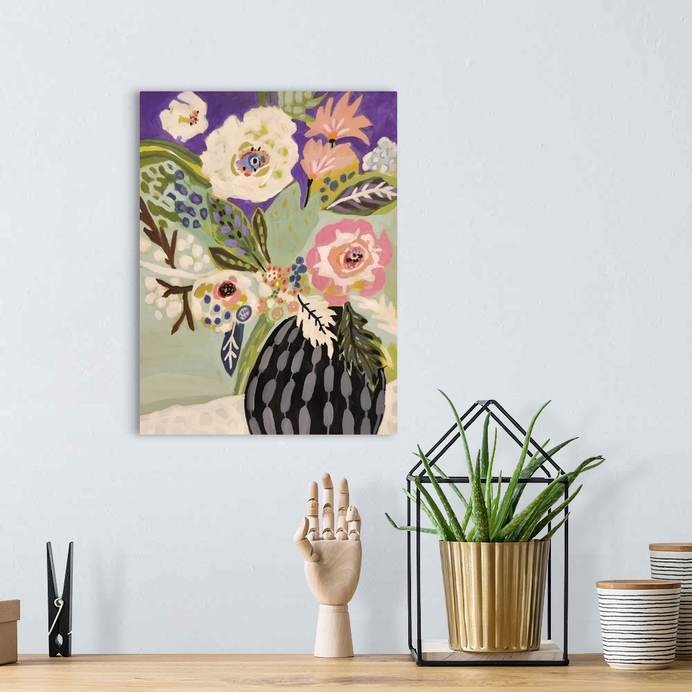 A bohemian room featuring Fresh Flowers in Vase I