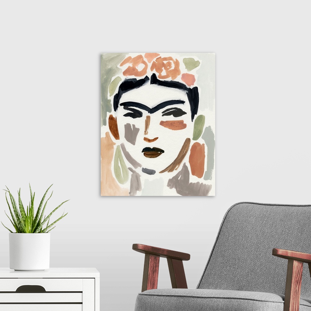 A modern room featuring Frida Fragments I