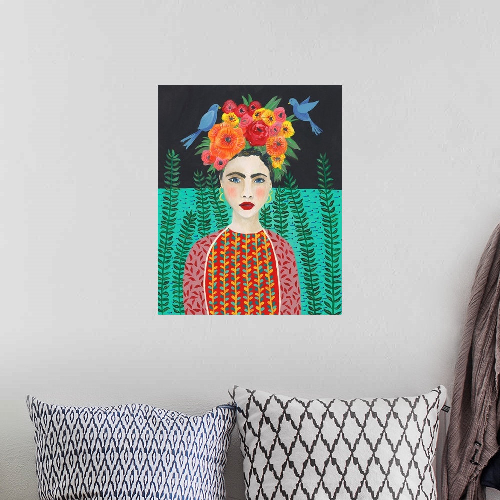 A bohemian room featuring Frida Headdress II