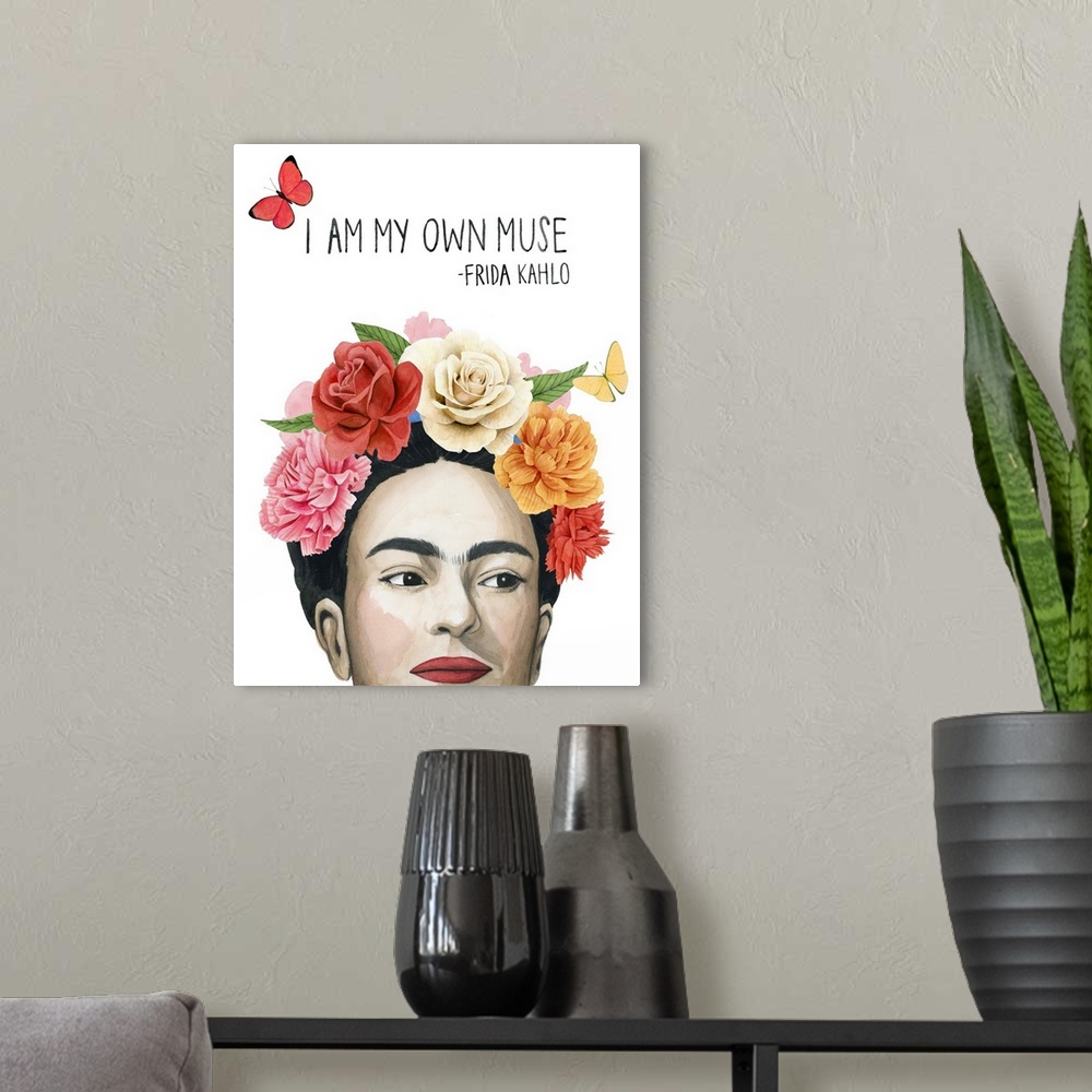 A modern room featuring Frida's Flowers I