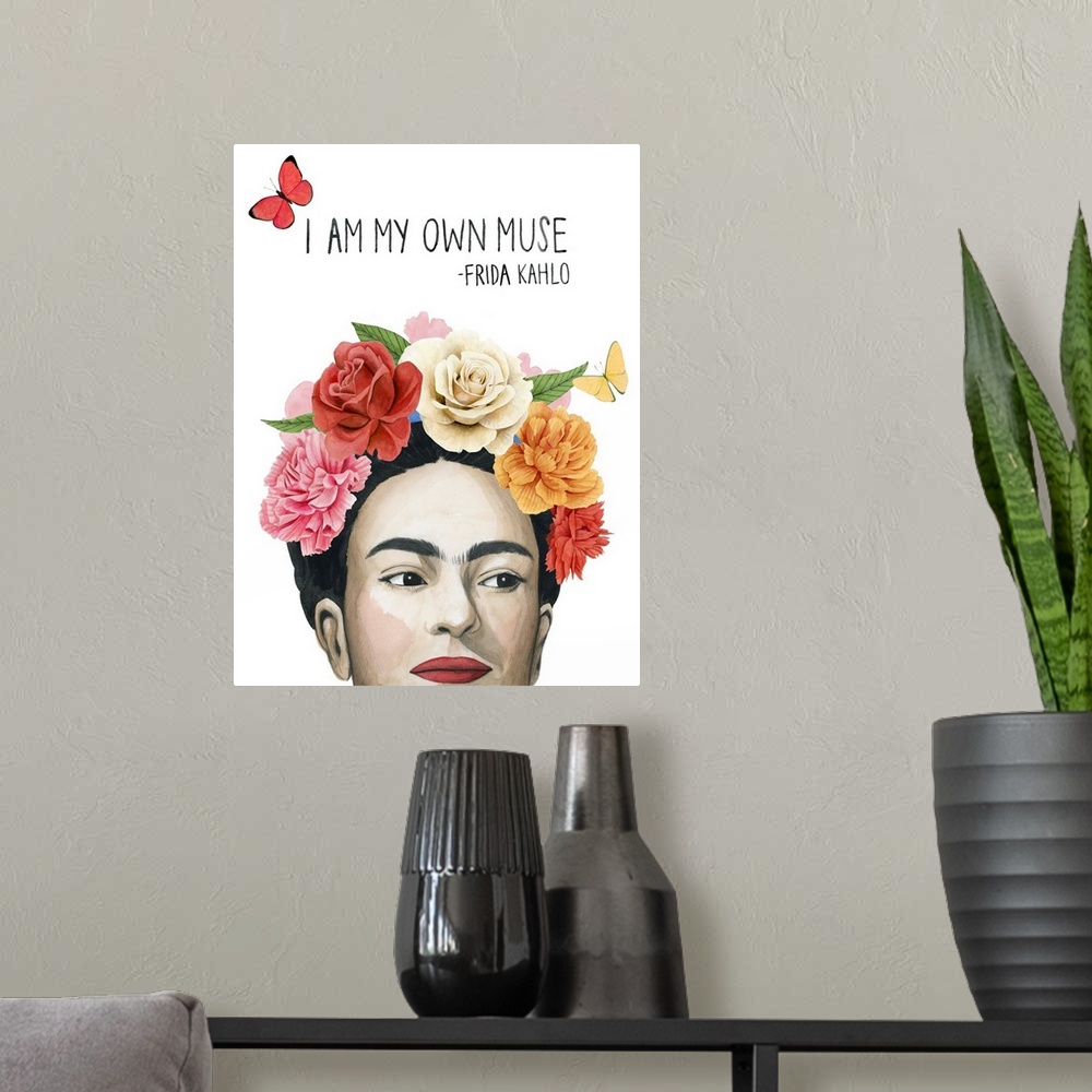 A modern room featuring Frida's Flowers I
