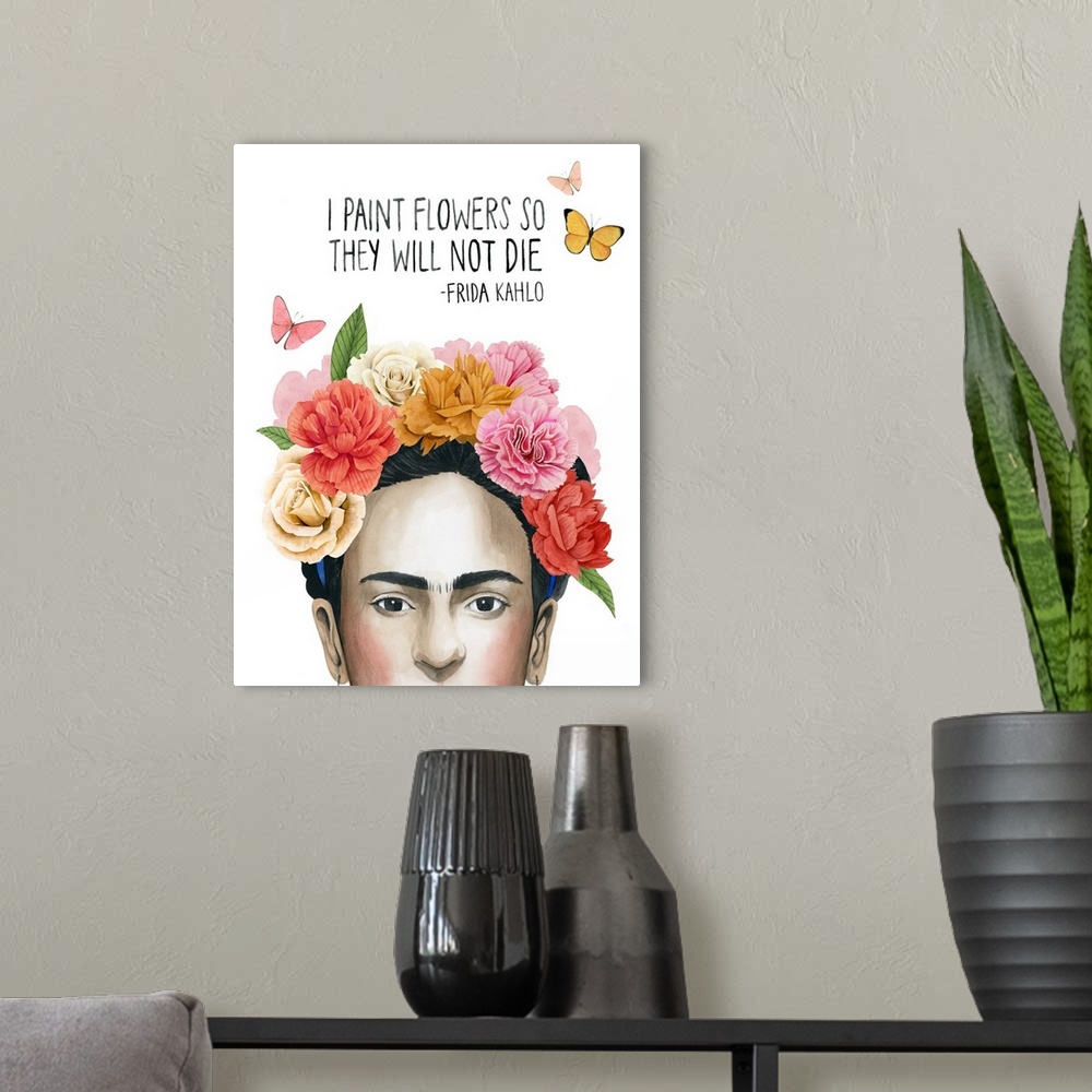A modern room featuring Frida's Flowers II
