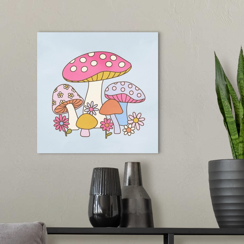 A modern room featuring Friendly Fungi II