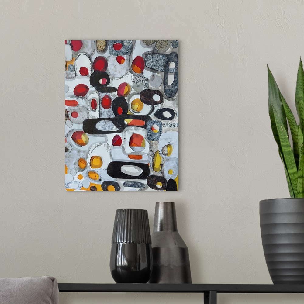 A modern room featuring Fruit Collage I