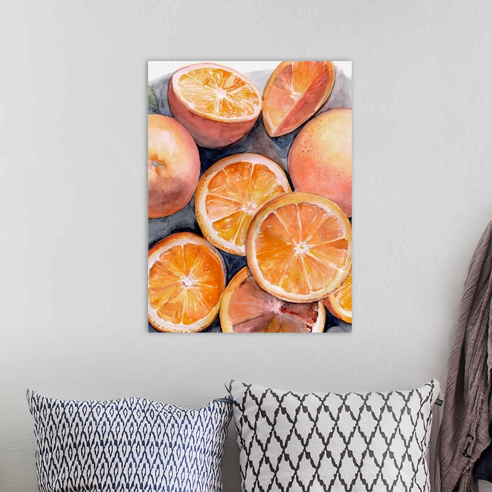 A bohemian room featuring Fruit Slices III