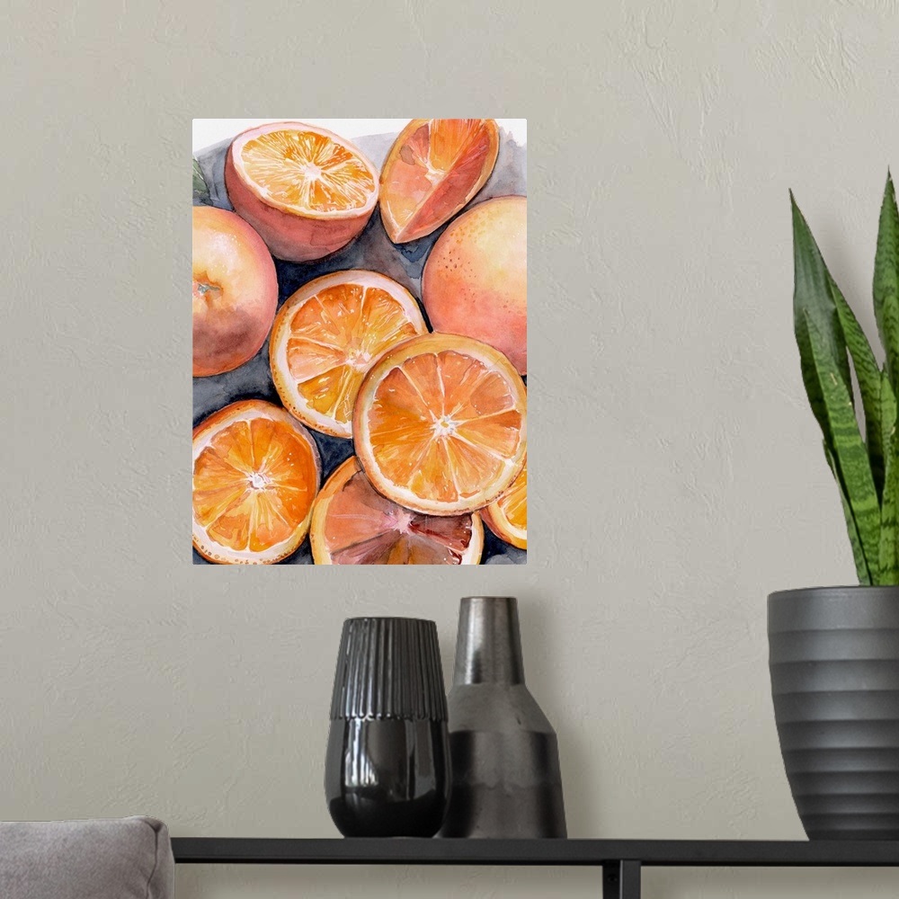 A modern room featuring Fruit Slices III