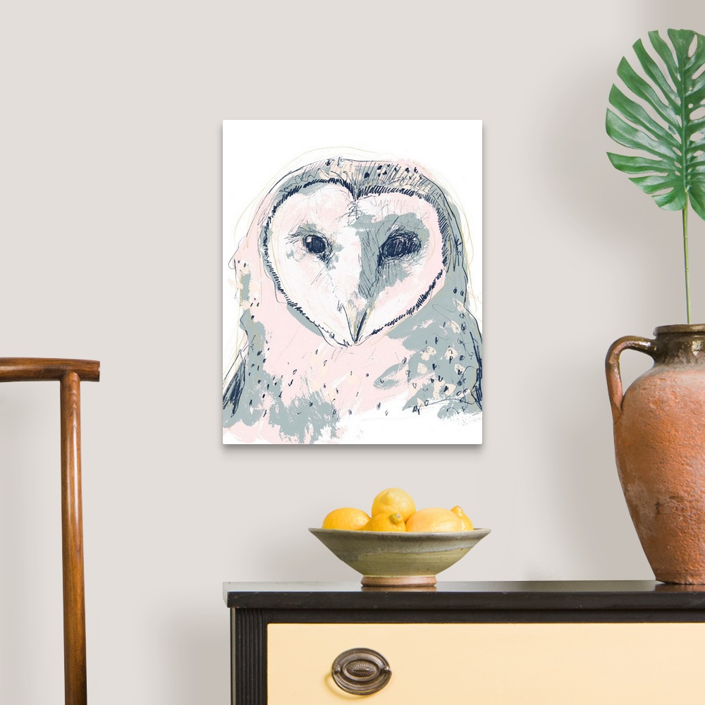 A traditional room featuring Funky Owl Portrait I