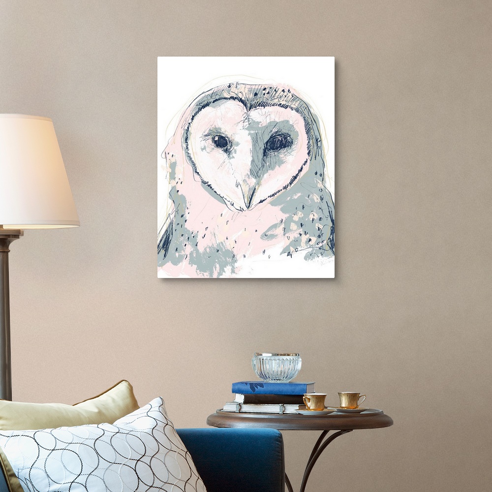 A traditional room featuring Funky Owl Portrait I