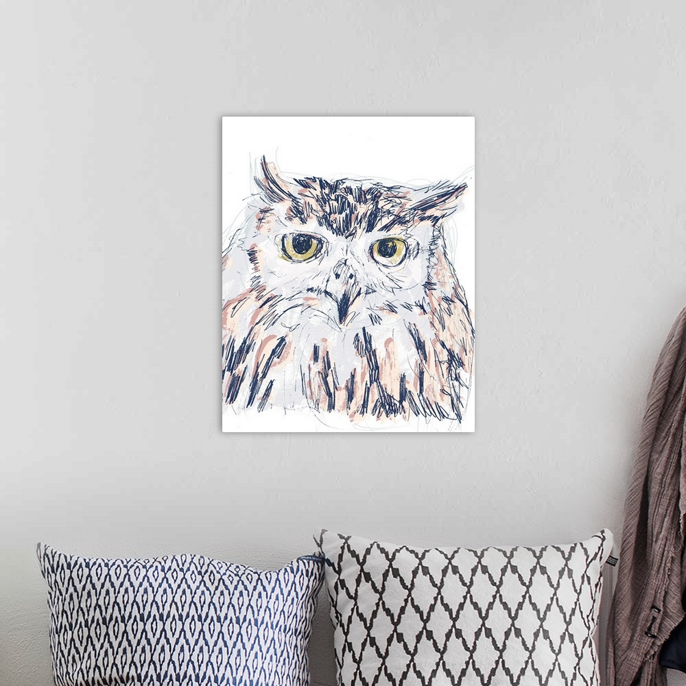 A bohemian room featuring Funky Owl Portrait III