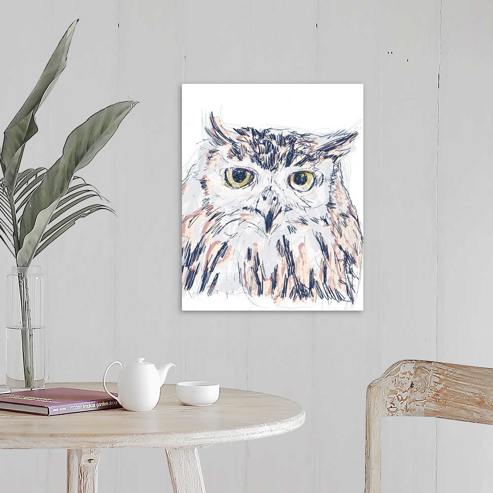 A farmhouse room featuring Funky Owl Portrait III