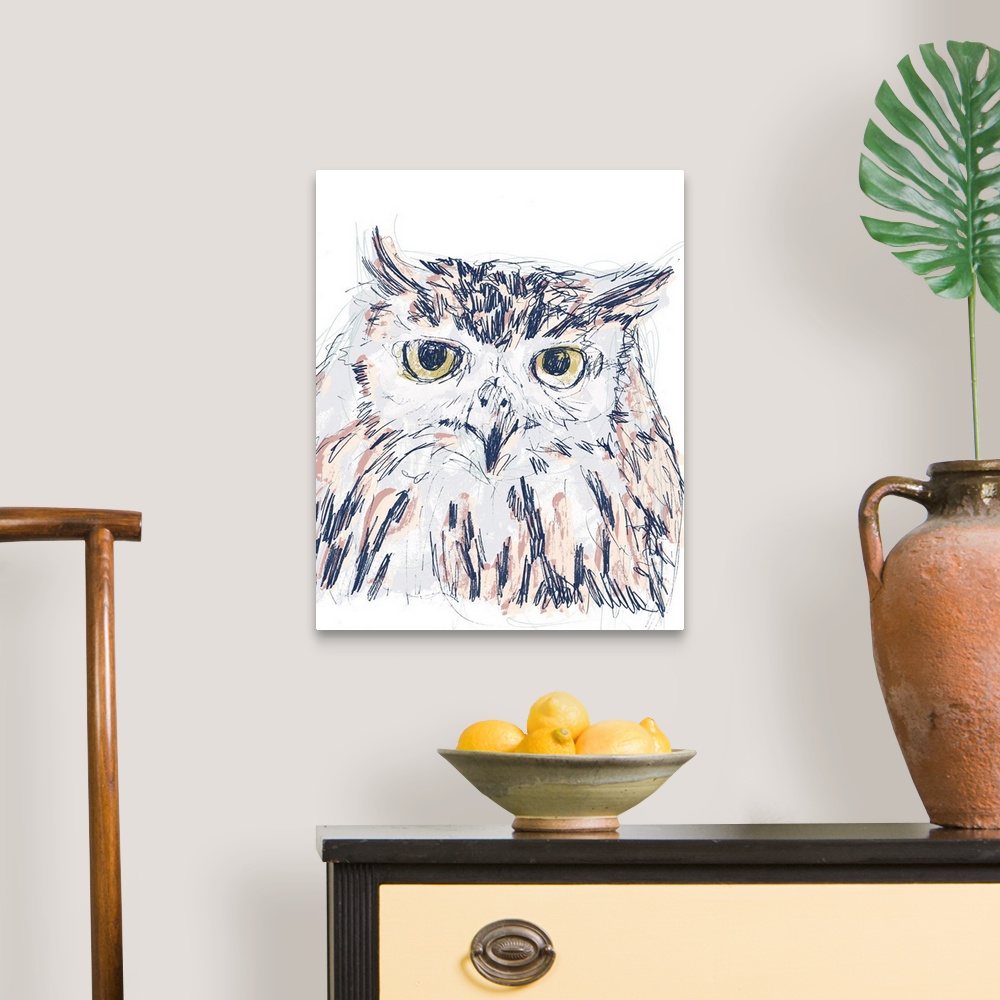 A traditional room featuring Funky Owl Portrait III