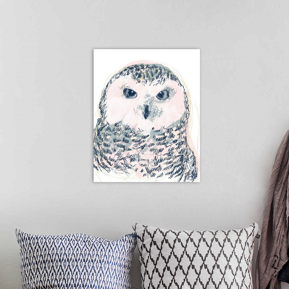 A bohemian room featuring Funky Owl Portrait IV