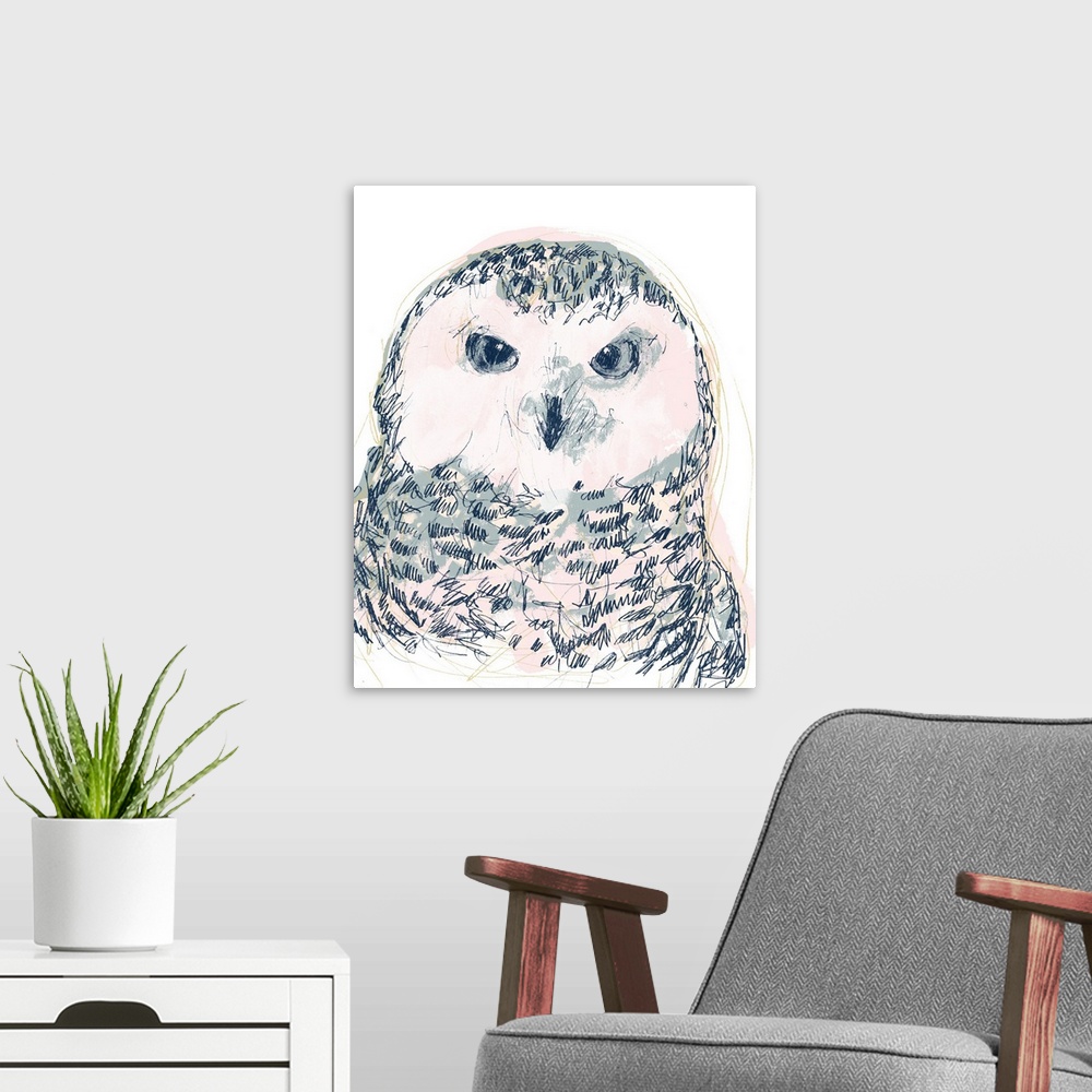 A modern room featuring Funky Owl Portrait IV