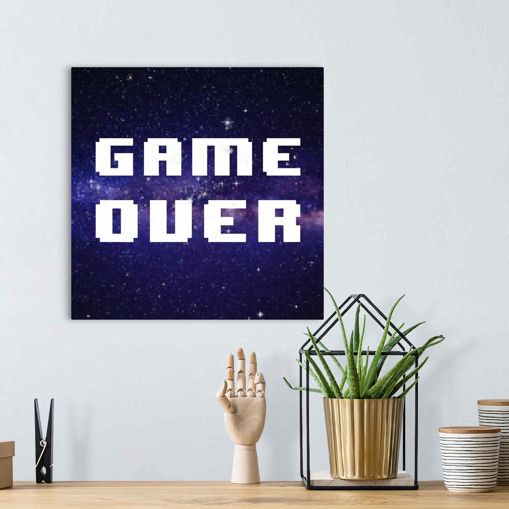 A bohemian room featuring Game Over