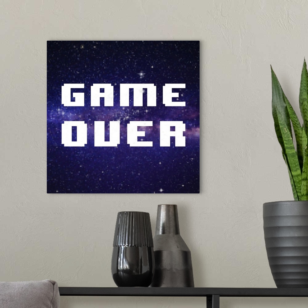 A modern room featuring Game Over