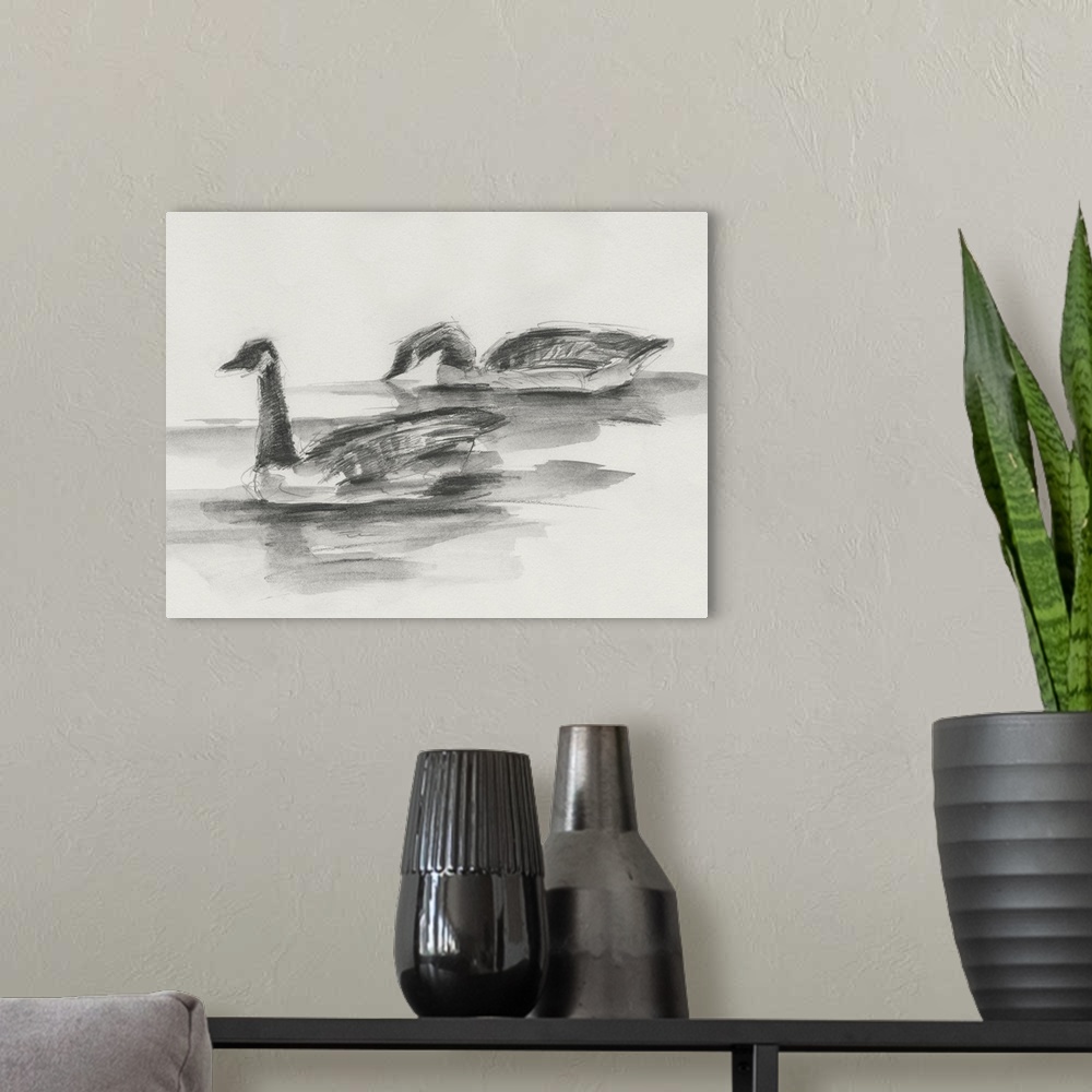 A modern room featuring Geese Study II
