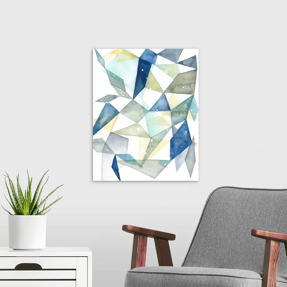 A modern room featuring Geometric Jewel Abstract I